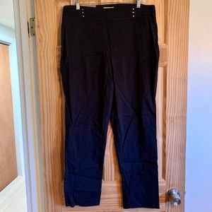 JM Collection Slim Leg Comfort Band Black Pants Large